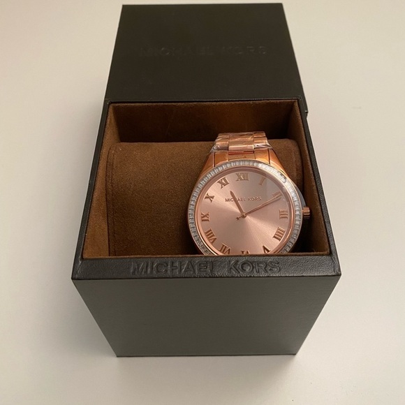 Michael Kors Blake Rose Gold Crystal Watch New Glam Designer MK3245 - Picture 2 of 13